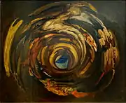 Anamorphose d'après « L'Érection de la Croix » de Rubens.