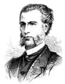 Dessin monochrome d'Edmond Rousse en costume.