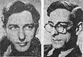 Roy (21/11/1913-05/11/2001) et John Boulting (21/11/1913-17/06/1985), réalisateurs britanniques, en novembre 1952.