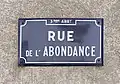Une plaque de rue en 2019.
