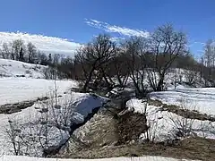 Ruisseau Gendron, tributaire de la rivière Charest, du pont P-17092, chemin Saint-Édouard