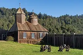 Fort Ross, dans le comté de Sonoma. Fort russe établi en 1812 par la compagnie russe d'Amérique.