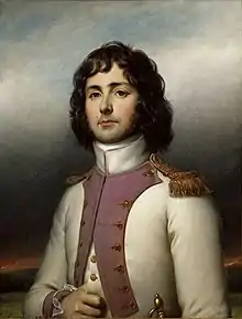 Horace Sébastiani en uniforme de lieutenant du 49e régiment d'infanterie de ligne en 1793. Portrait par Jean-Baptiste Guérin (1783-1855), 1835. Château de Versailles.