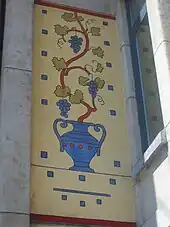 Maison Bacot: sgraffiteArchitecte Clément Pirnay.