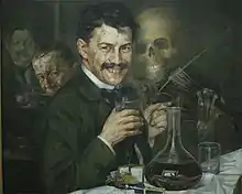 Stevan Aleksić, Autoportrait dans une kafana, 1901