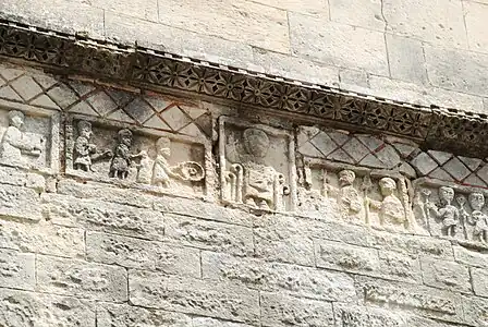 Le Christ bénissant entouré d'adorants.