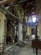 la nef en 2013, étayée.