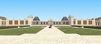 Schéma de l'entrée du jardin de Saint-Mandé en se retournant vers la grille, 1661.