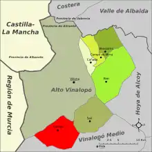 dans la comarque de l'Alto Vinalopó.