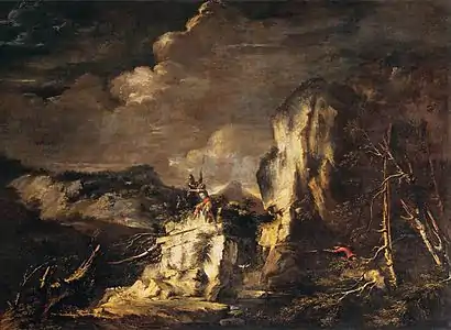 Paysage avec chasseur, v. 1670Musée du Louvre