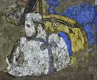 Fresque du palais Afrasiab, VIIe – VIIIe siècle. Détail d’un cavalier.