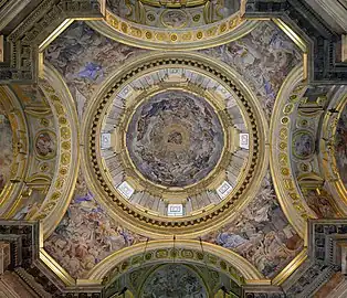 Giovanni Lanfranco et Le Dominiquin, fresque de la chapelle du trésor de l'église Santi Apostoli de Naples, 1646.
