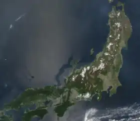 Photo satellite de Honshū.