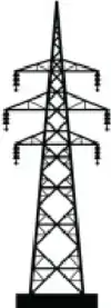 Pylône électrique six triangles