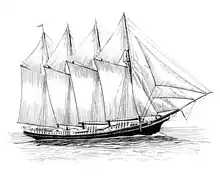 Goélette à quatre mâts