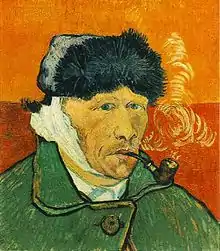 Autoportrait à l'oreille bandée et à la pipe de Vincent van Gogh.
