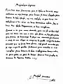 Lettre écrite en prison le 10 octobre 1553, signée « Michel Servetus ». D'une modernité surprenante par rapport aux pattes de mouches médiévales de ses contemporains, notamment celles, laborieuses et sinistrogyres, de Jean Calvin, la graphie claire et remarquablement lisible  annonce celle du XVIIe siècle.