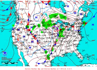 Carte météorologique du 5 avril 2023 à 12 UTC