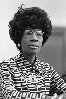 Shirley Chisholm, première Afro-Américaine à siéger au Congrès (1969-1983).