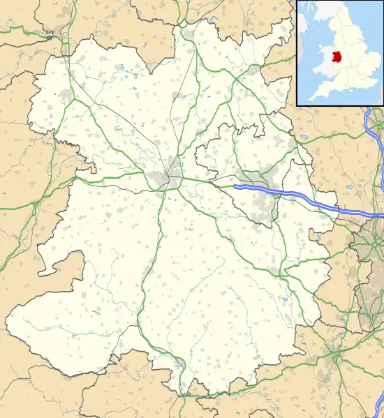 Localisation sur la carte du Shropshire