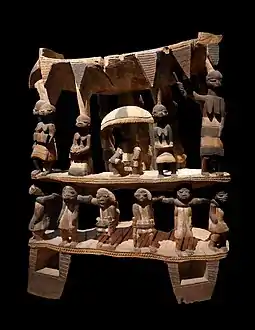 Siège royal de Cana. Avant 1893. Bois, pigment, H. 1 m.