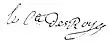 Signature de Claude-Étienne-Annet des Roys