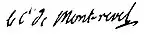 Signature de Florent-Alexandre-Melchior de La Baume