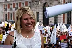 Silvia Barquero à la manifestation PACMA contre la corrida (10-9-2016)
