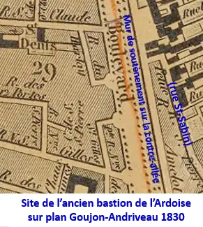 Site de l’ancien bastion en 1830