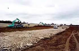 Travaux en vue de la viabilisation de terrains à construire à Rathbrist.