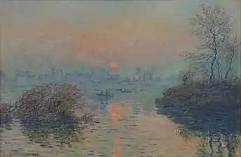 Soleil couchant sur la seineà Lavacourt, effet d'hiver,1880Musée du Petit Palais (Paris)