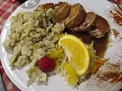 Suprême de poulet à l'orange.