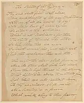 Page manuscrite sur papier brun