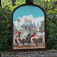 Panneau à l'entrée du Bois des contes
