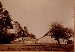 Charles Galmiche au Saint-Mont en 1865 avec ses lamas