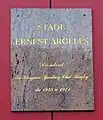 La plaque à Ernest Argelès.