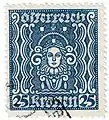Timbre de 25 couronnes, émis en janvier 1922