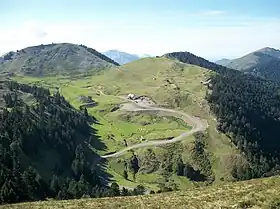 Vue aérienne de la station.