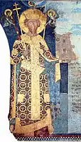 Fresque représentant Stefan Lazarević, le fondateur du monastère