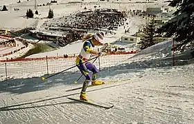 Stefania Belmondo lors du 30 km dames des J.O. d'Albertville, le 21 février 1992.