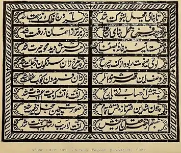 L'inscription du Palais d'été.