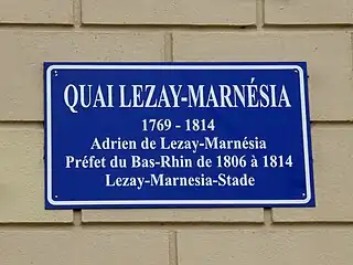 Plaque du quai.