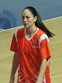 Portait de Sue Bird, portant un maillot de Ekaterinbourg
