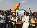 Des soutiens de Saleh Kebzabo lors de son dernier meeting, le 8 avril à N'Djaména.
