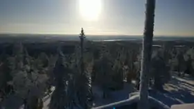 Vue aérienne de la station.