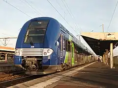 Z 24500 (rénovée) avec la nouvelle livrée Hauts-de-France (dominance du bleu foncé).
