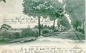 La gare du chemin de fer départemental et l'Avenue.