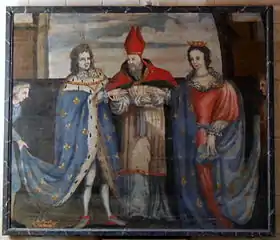 Tableau du mariage du duc Jean IV de Bretagne avec Jeanne de Navarre.