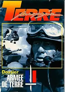 Couverture du Terre Magazine numéro 47, paru en septembre 1993. Le dossier du mois portait sur l'armée de Terre.