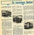Article sur "le camion futur" du Terre Information n°4, paru en février 1974
